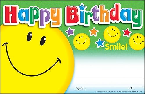 TREND enterprises, Inc. Happy Birthday Smile Recognition Awards, 30 unidades