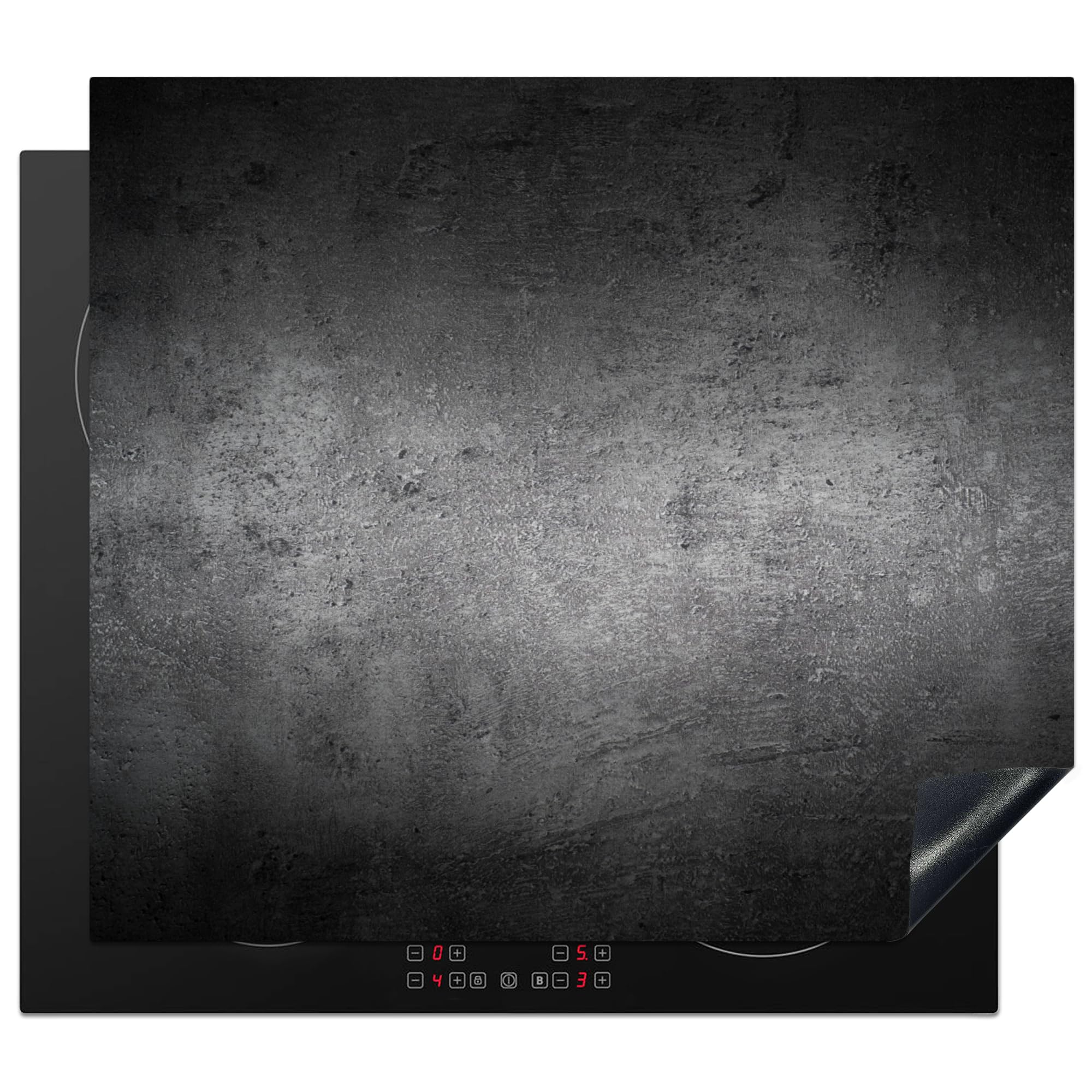 KitchenYeah© Induction Hob Protector Mat 20.3"x22.7" / 57.6x51.6 cm Cooker Top Protectors Cover Ceramic Covers Electric Hobs Vinyl Concrete - Grey - Retro - Cement - Texture