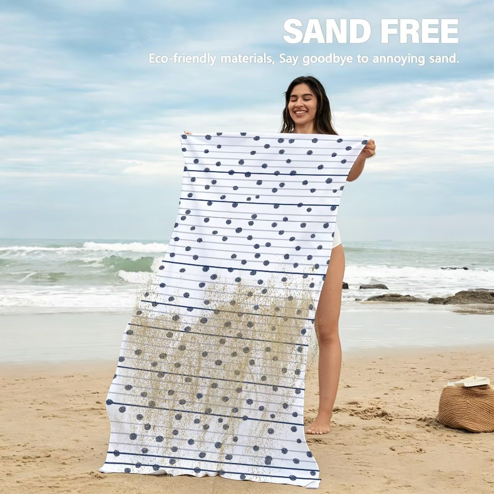 Grande asciugamano da spiaggia in microfibra, leggero, ad asciugatura rapida, senza sabbia, morbido e compatto, per yoga, campeggio, palestra, viaggi, nuoto, 180 x 90 cm, ideale per adulti