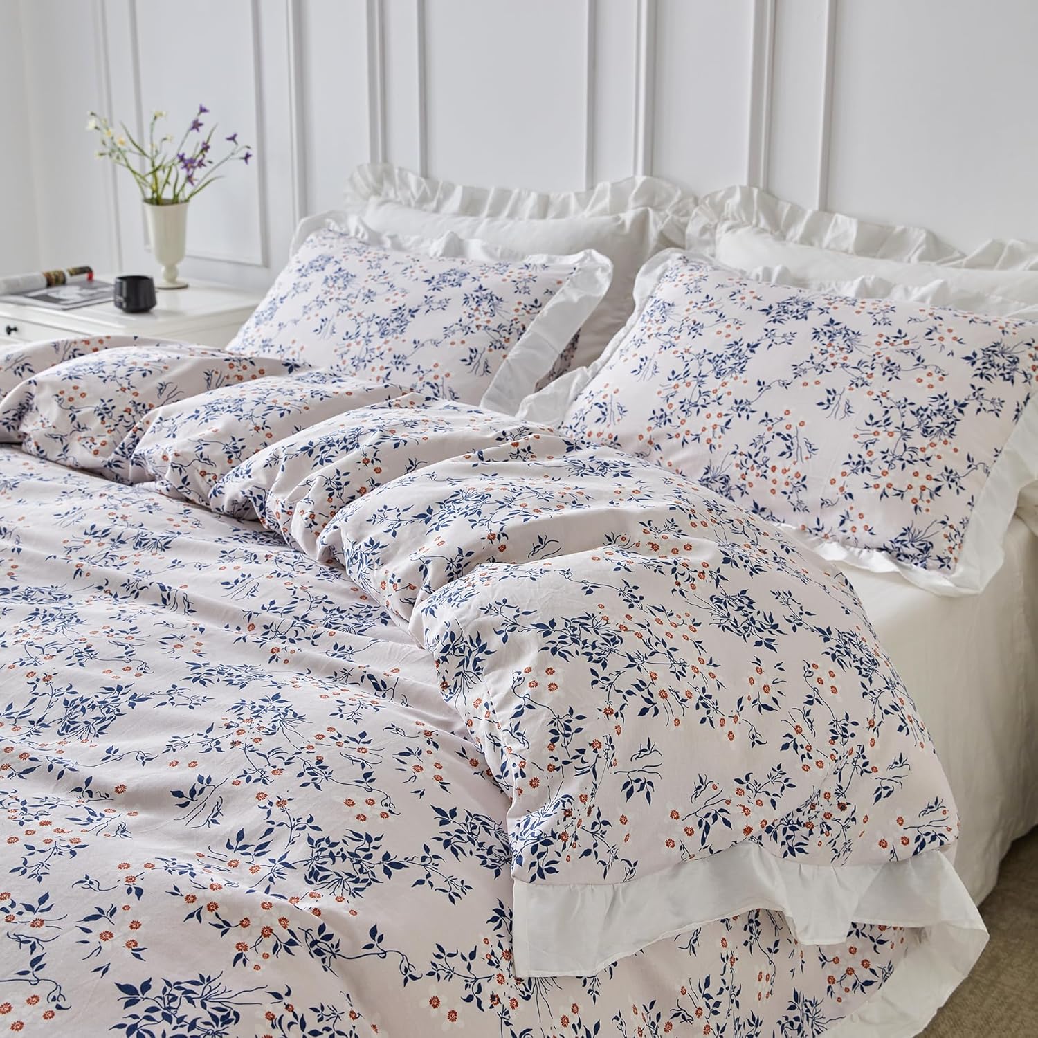 SUSYBAO Black Aztec Duvet Cover King 100% Cotton 3 Pcs Set 1 Southwestern Boho Geometric Duvet Cover with Zipper Ties 2 Pillowcases Tribal Black White Bohemian Striped Bedding Set Soft