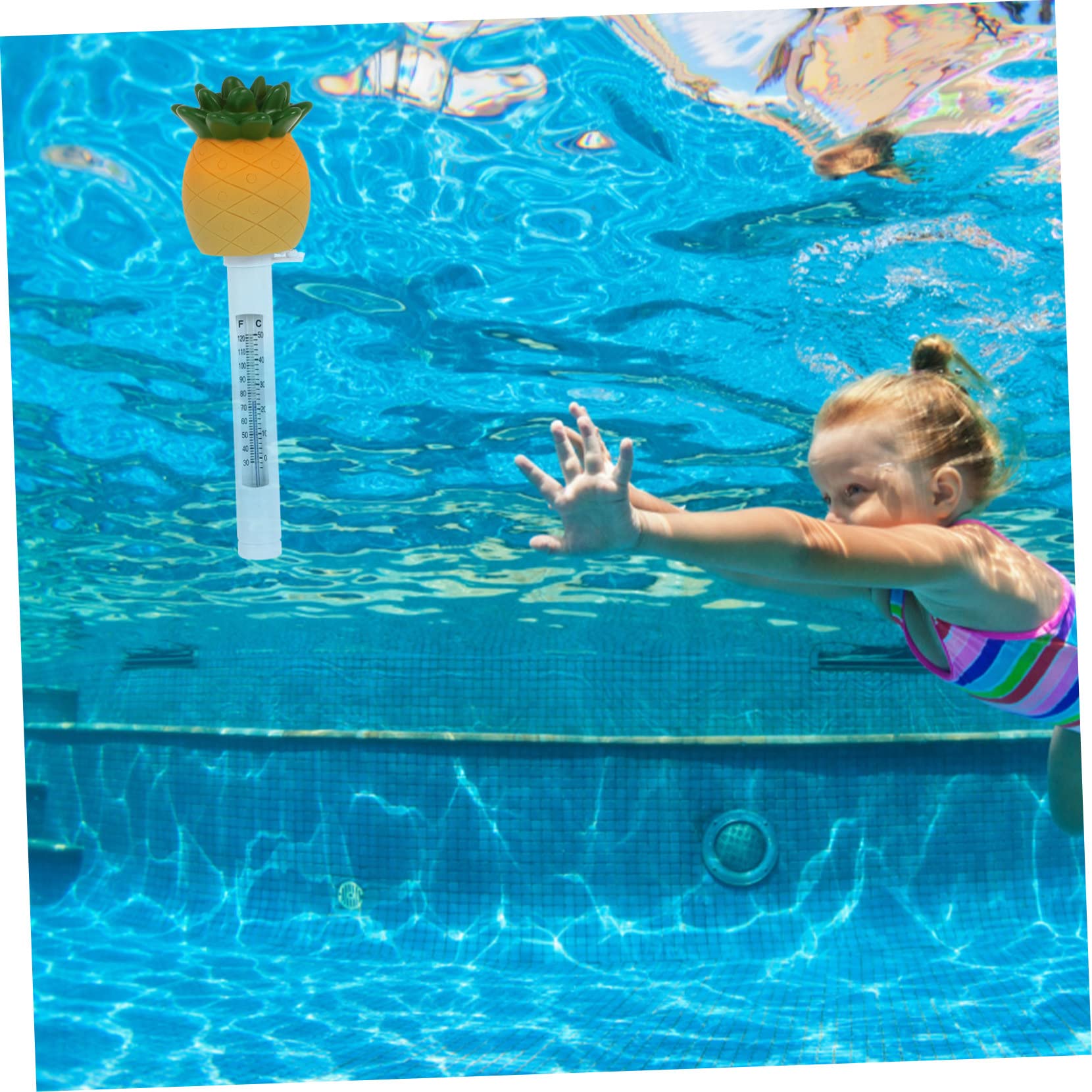 Yardwe 2 Pièces Thermomètre Jauge De Température Flottante Ananas Piscine En Forme D'ananas Piscines Extérieures Piscine Facile à Lire Bain Étang Plastique Oiseau De Flamme Dessin Animé