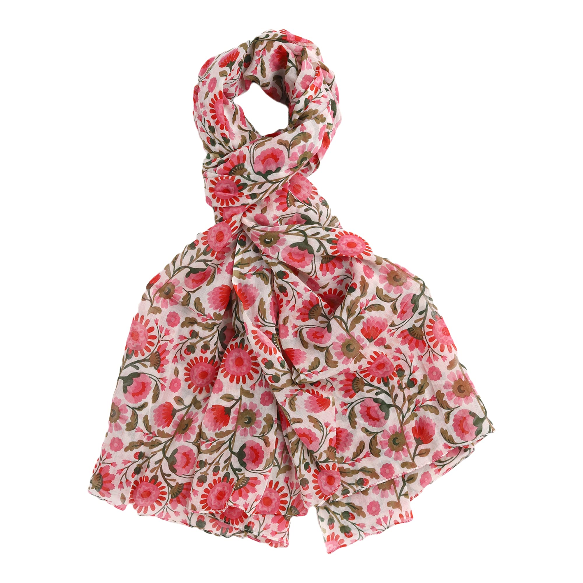 AQVAPrinted Cotton Scarf for Women, Lightweight Soft Scarves Stoles for Summer & Winter (Size: 43 X 75 Inches)