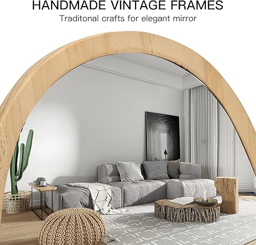 Miniatura 4 de Geloo Espejo de mesa de maquillaje de tocador, espejos de escritorio con rotación ajustable de 360 grados, espejo de pie pequeño con marco de madera