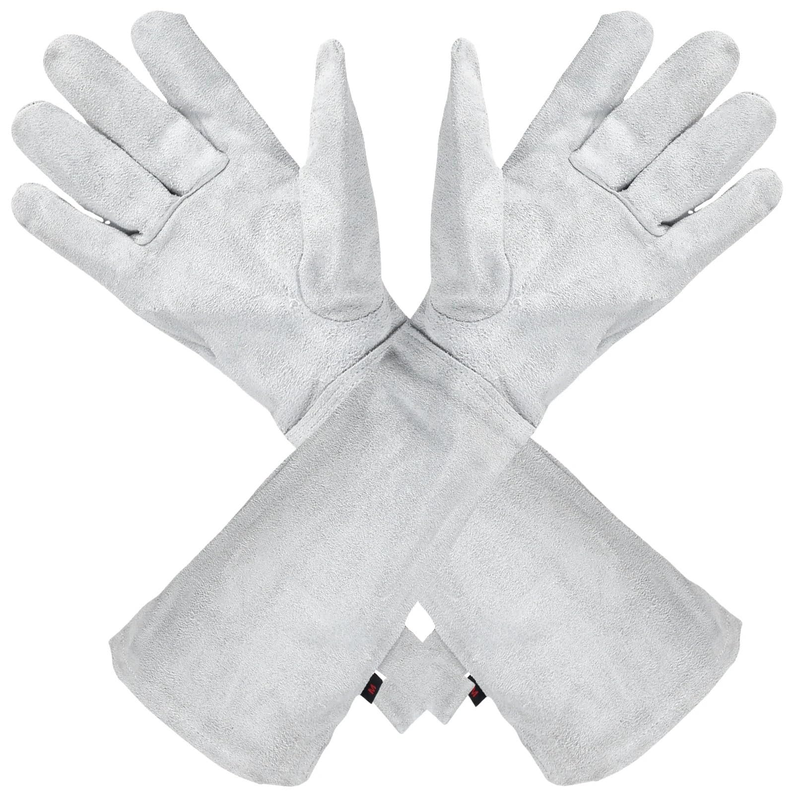Generisch Lange Gartenhandschuhe aus Leder | Dornenfeste Handschuhe mit verlängerter Stulpe for den Rosenschnitt und die tägliche Gartenarbeit(2pairs)