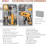 Hi-Spec 4V USB Kit d'outils de conducteur de puissance sans fil pour la réparation des travaux ménagers 42 pc inclus, travaux de vissage rapide, outils à main organisés, effort de poignet réduit, prêt pour les tâches rapides, organisation claire