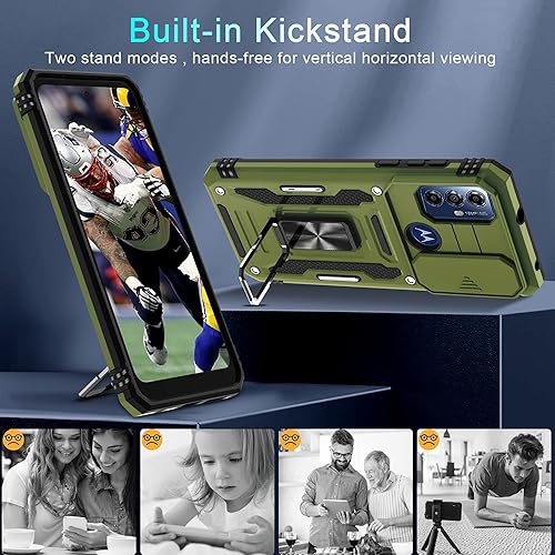 Miniatura 5 de DEERLAMN Funda para Moto G 5G 2023 con cubierta deslizante para cámara + protector de pantalla (1 unidad), protección completa de la cámara soporte