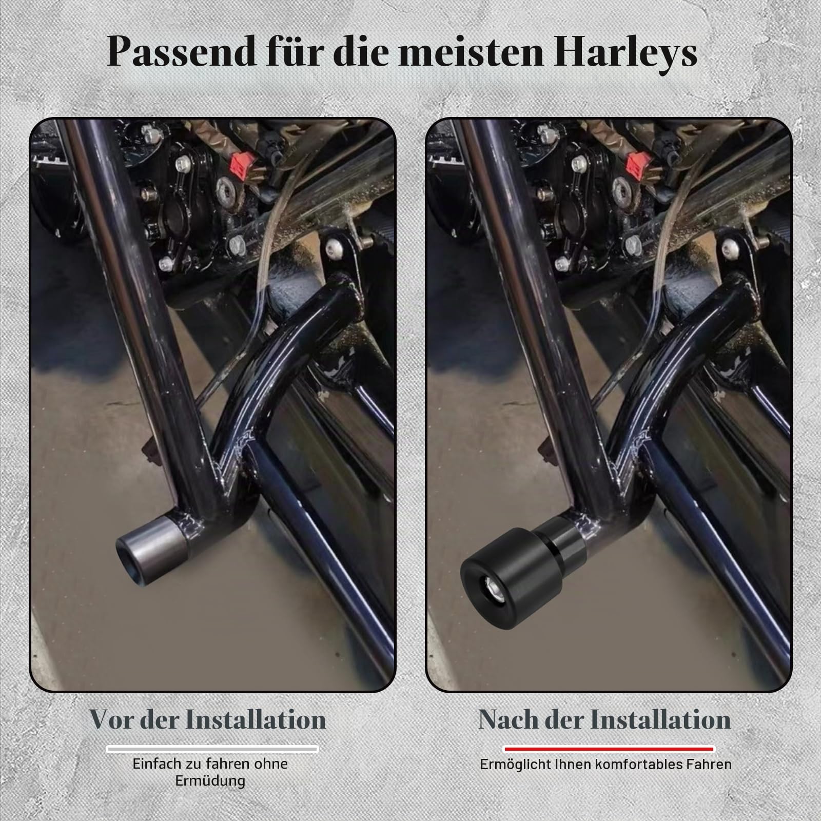Motorrad-Sturzbügel-Stoßstangen, Rohrstangen, Sturzschutz, Sturzschutz, Fallkissen, Ball, passend für Harley-Motorstangen, Touring, Street Glide, Road King, Electra Glide, Softail,