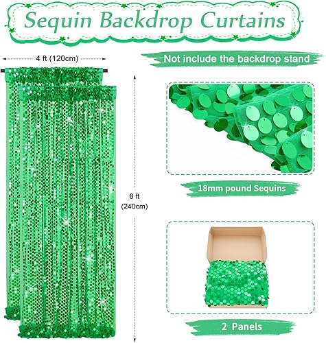 Miniatura 9 de Telón de fondo de lentejuelas Big Payette de 4 x 8 pies, cortinas de tela con purpurina dorada para decoración de fiesta de cumpleaños, baby shower