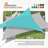 Vista 6 de TANG - Toldo para sol rectangular de 14' x 14', de tela, con bloqueo UV, para exteriores, toldo para patio, tela para sombra cuadrada para porche