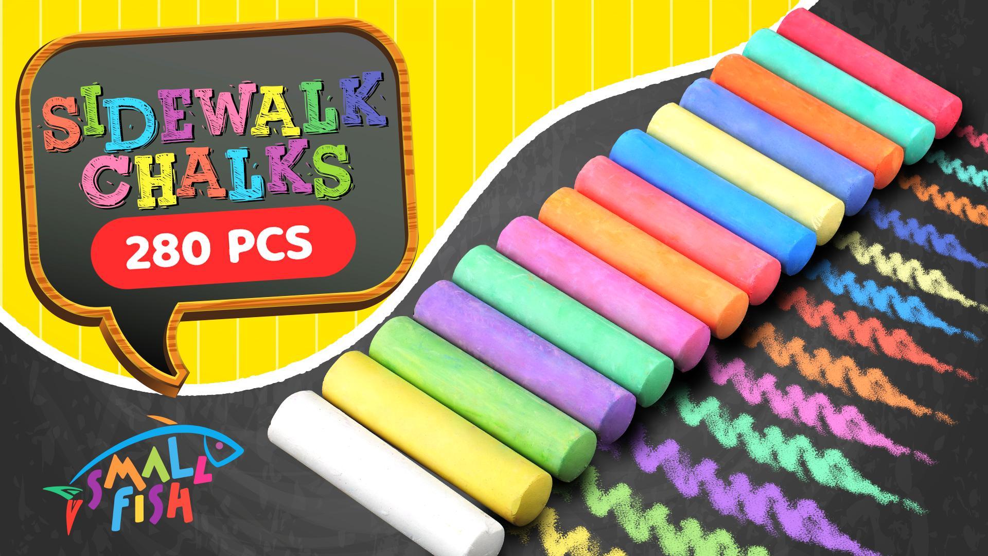 Amazon.com: 280PCS Sidewalk Chalks in 24 Colors: Washable Jumbo