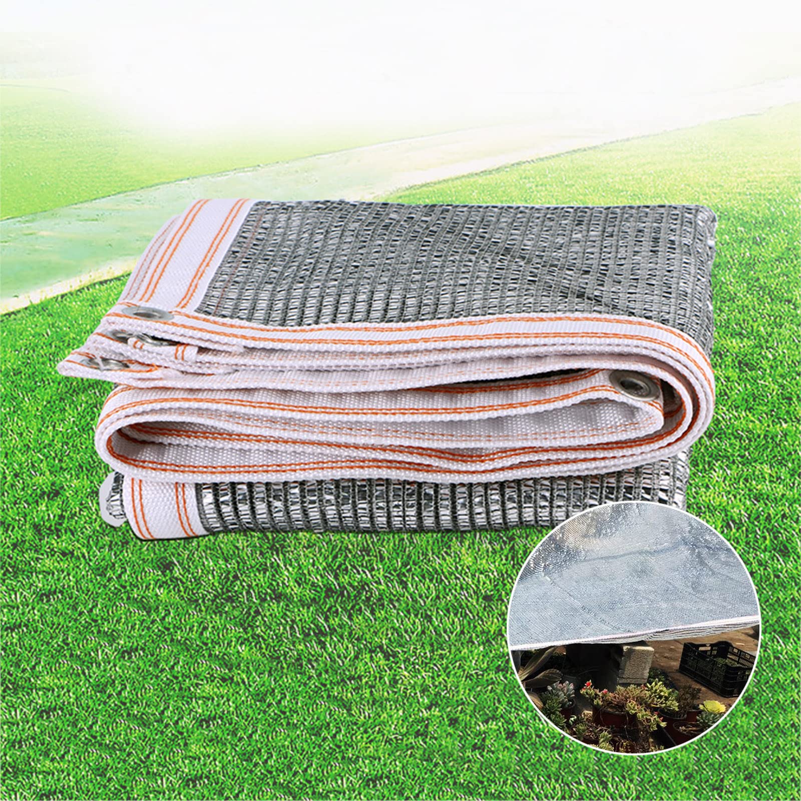 Malla de protección solar para balcón, invernadero, patio, coche, lámina de aluminio, 2 x 10 m