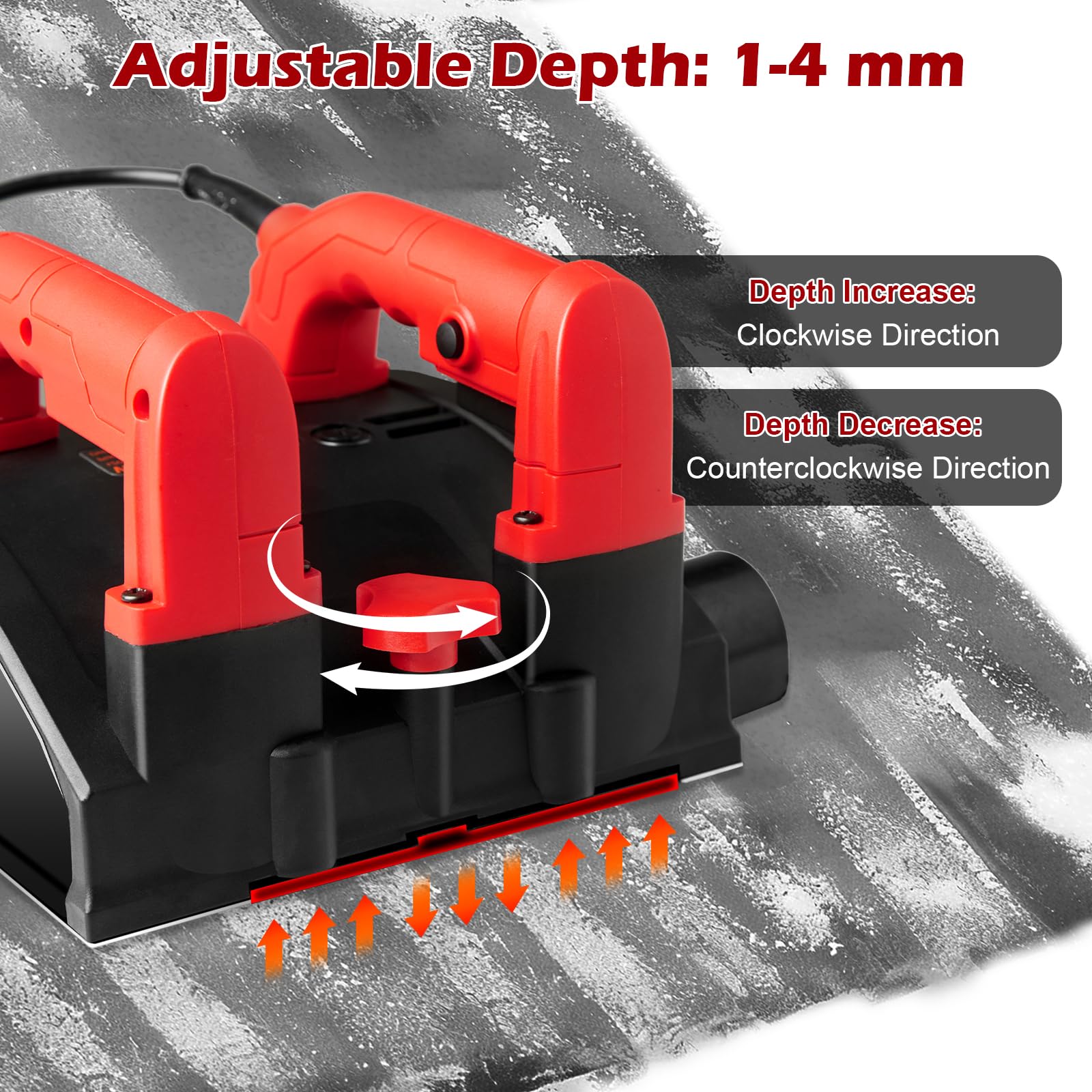 Cepilladora eléctrica de pared, raspador eléctrico de mano profesional, herramienta de eliminación de pintura roja y negra para preparación de superficies