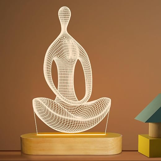 Lightzz Yoga Lamp, 3D Yoga Night Light Gifts for Women Yoga Lovers