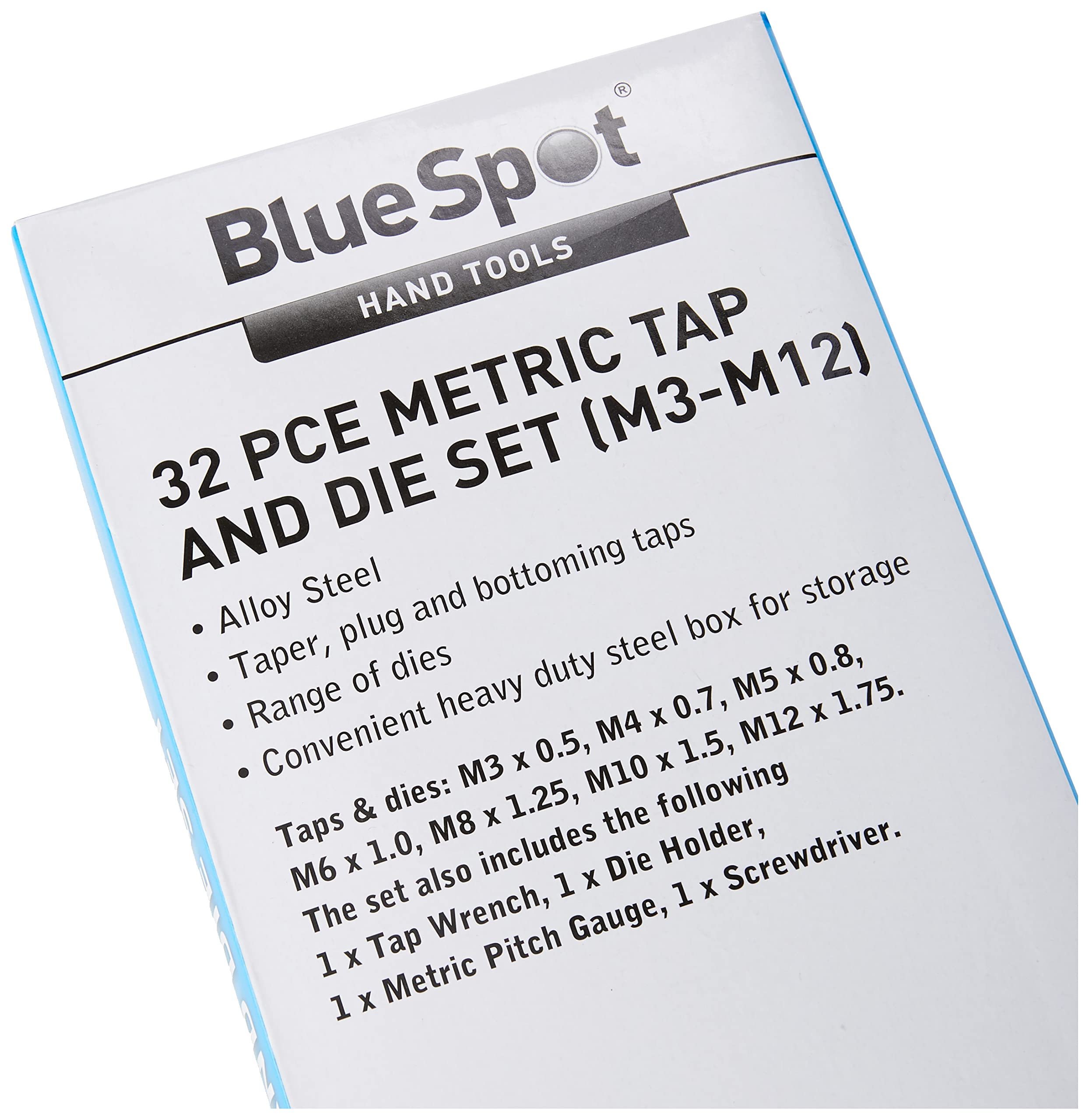 Bluespot 22301 - Juego de troqueles y grifos métricos (M3-M12)