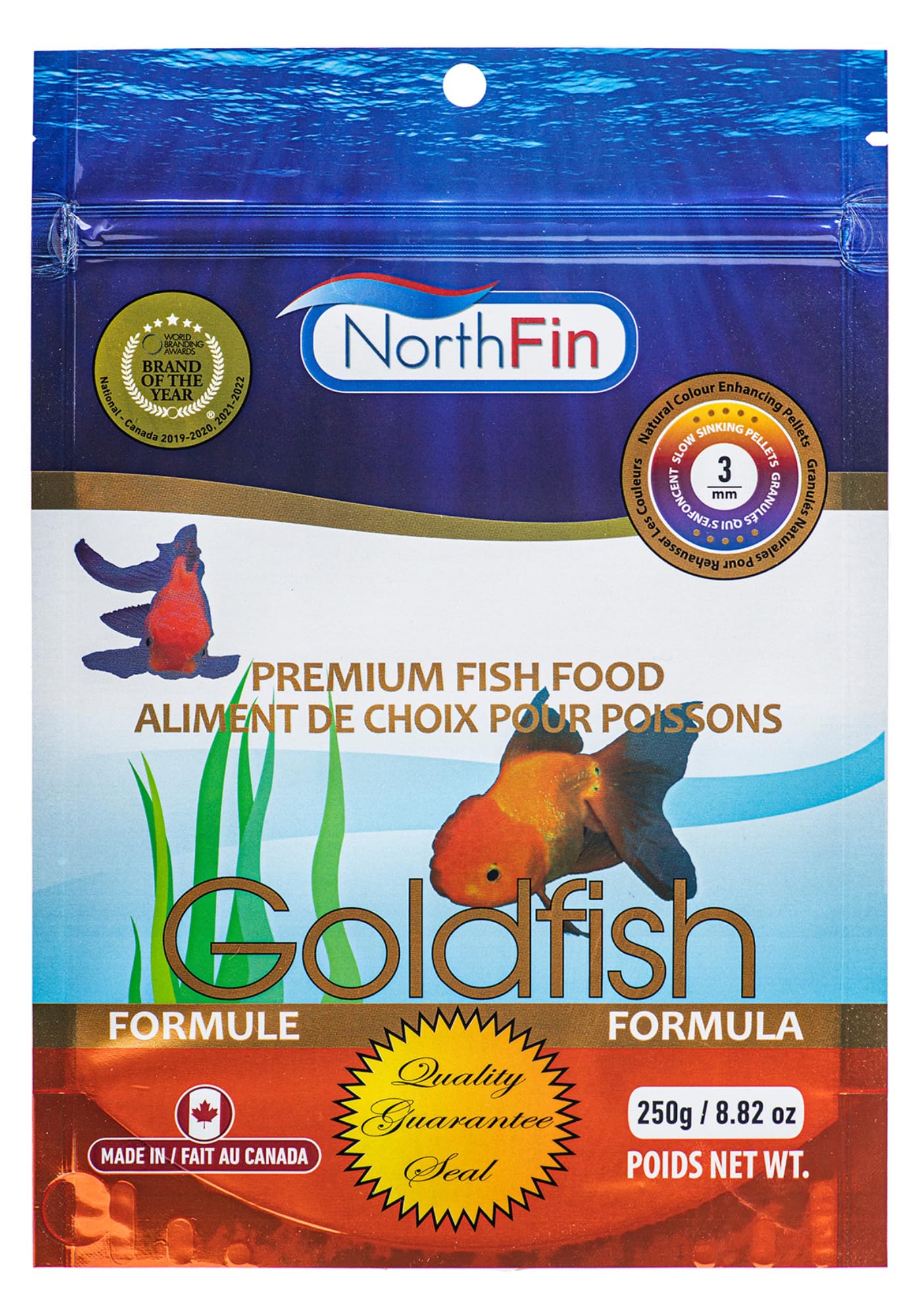 Northfin Goldfish Formula - 3 mm Sinking Pellets - 250 g