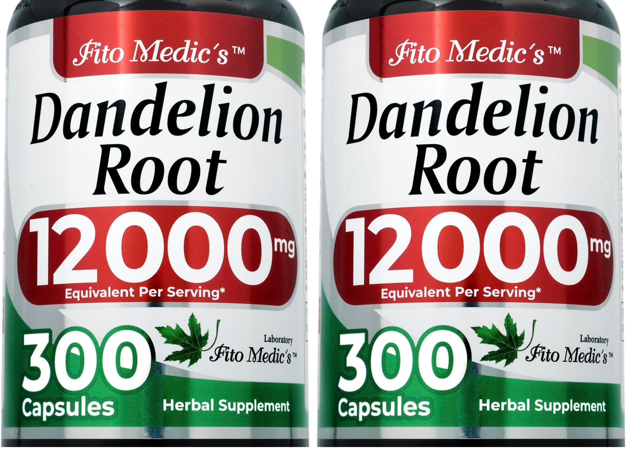 FITO MEDIC'S Dandelion | Dandelion Root Capsules | Dandelion Pills | 300 Capsules | Herbal Supplement (Pack of 2) 300 Count (Pack of 2)