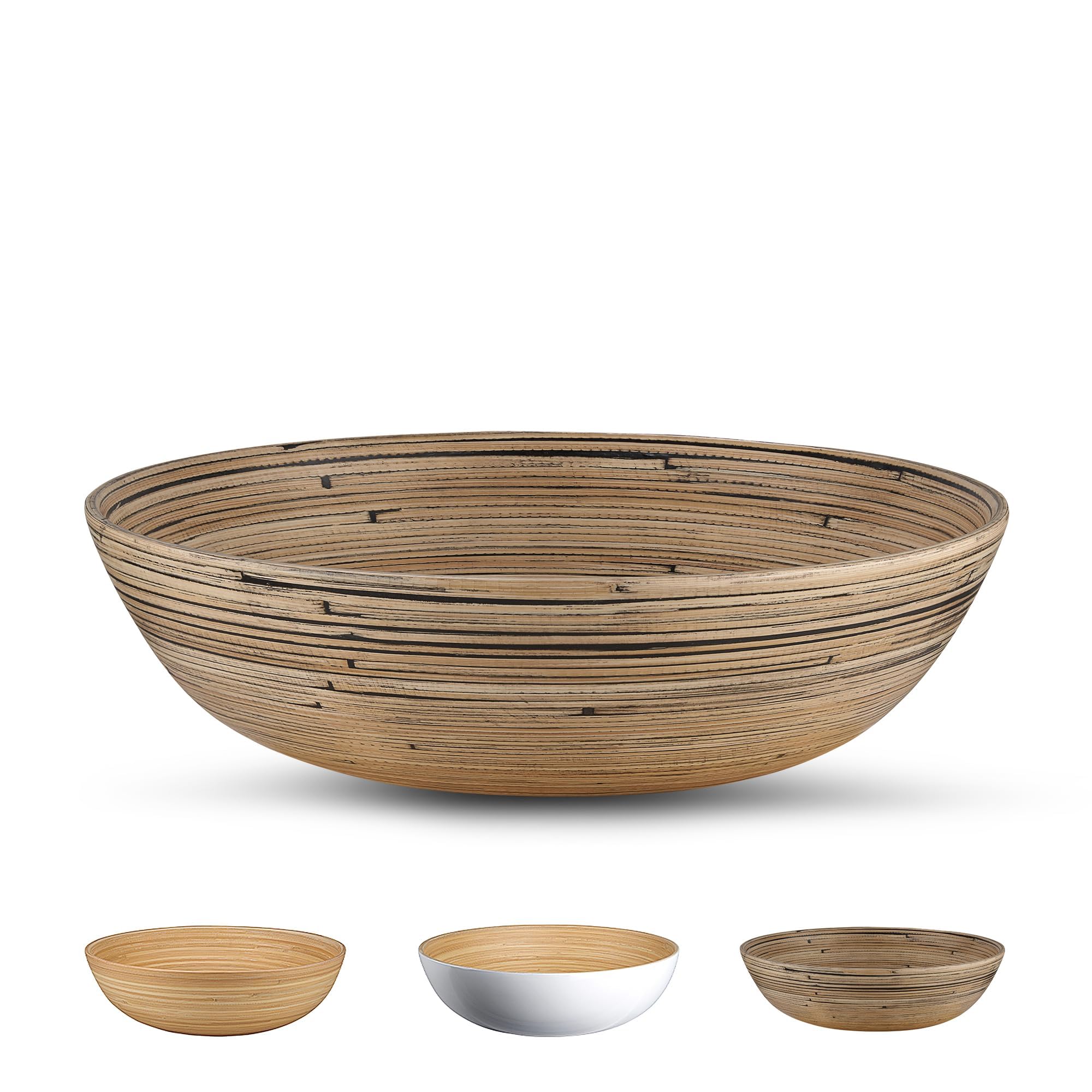 LEXA Bamboo Salad Bowl 12 Inch Extra Large Serving Bowl, Lightweight  Popcorn Bowl or Chip Bowl for Party Snacks, Handcrafted Salad Bowls Large  Serving