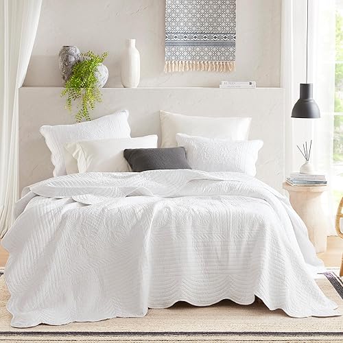 Madison Park Conjunto de acolchado de Toscana - Casual Damasco Medallón diseño antimicrobiano, capa de colcha liviana, shams, rey cal rey (104 Madison Park Conjunto de acolchado de Toscana - Casual Damasco Medallón diseño antimicrobiano, capa de colcha liviana, shams, rey cal rey (104