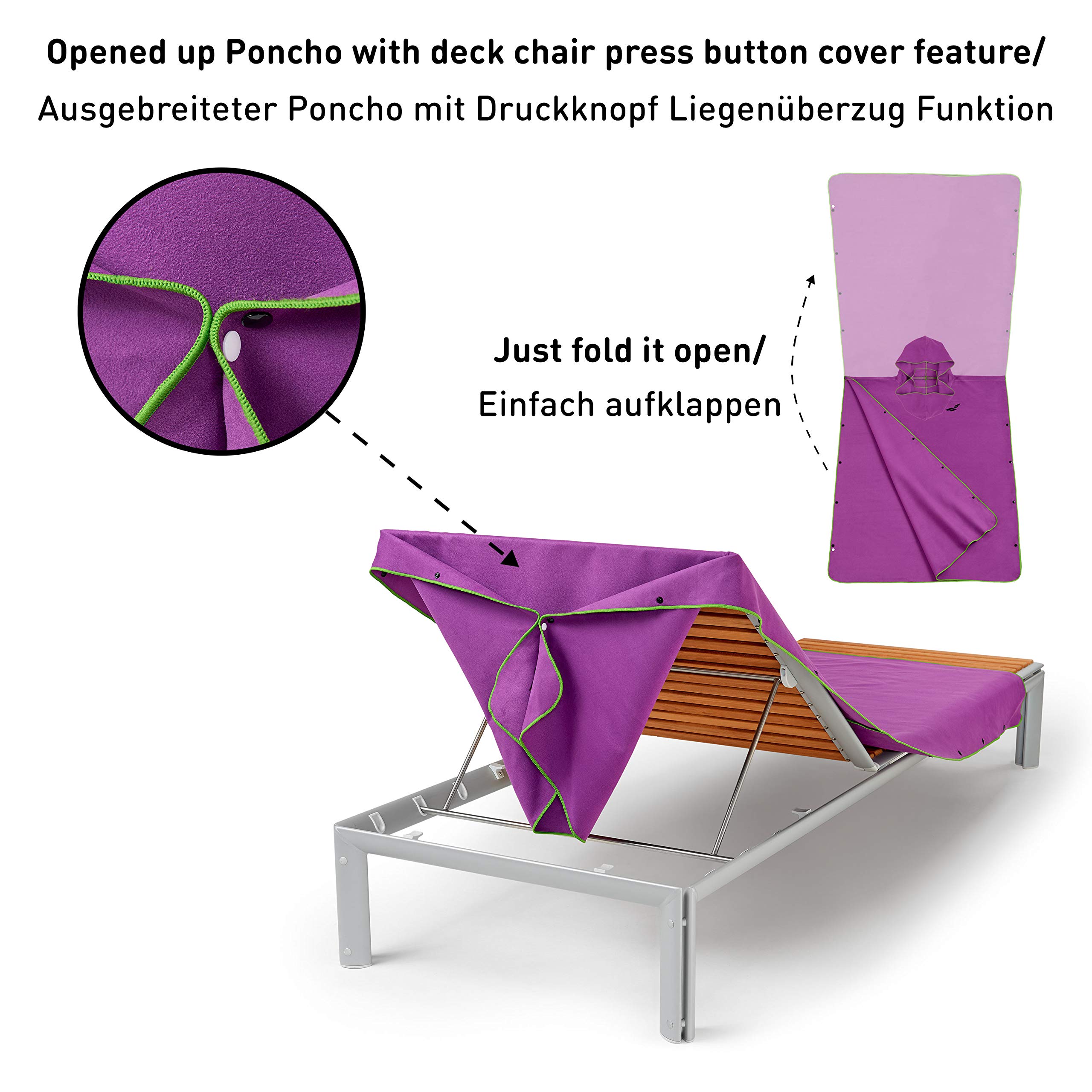 Fit-Flip Poncho Towel, Microfibre Changing Robe Adult, Swim and Surf Beach Robes - Image 3