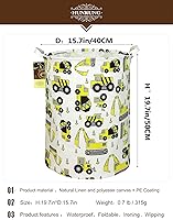 Vista 2 de HUNRUNG Cesta de Ropa Sucia, Cesta de Almacenamiento Grande de Tela de Lona Ligera Organizador de Juguetes Ropa Sucia Plegable Impermeable