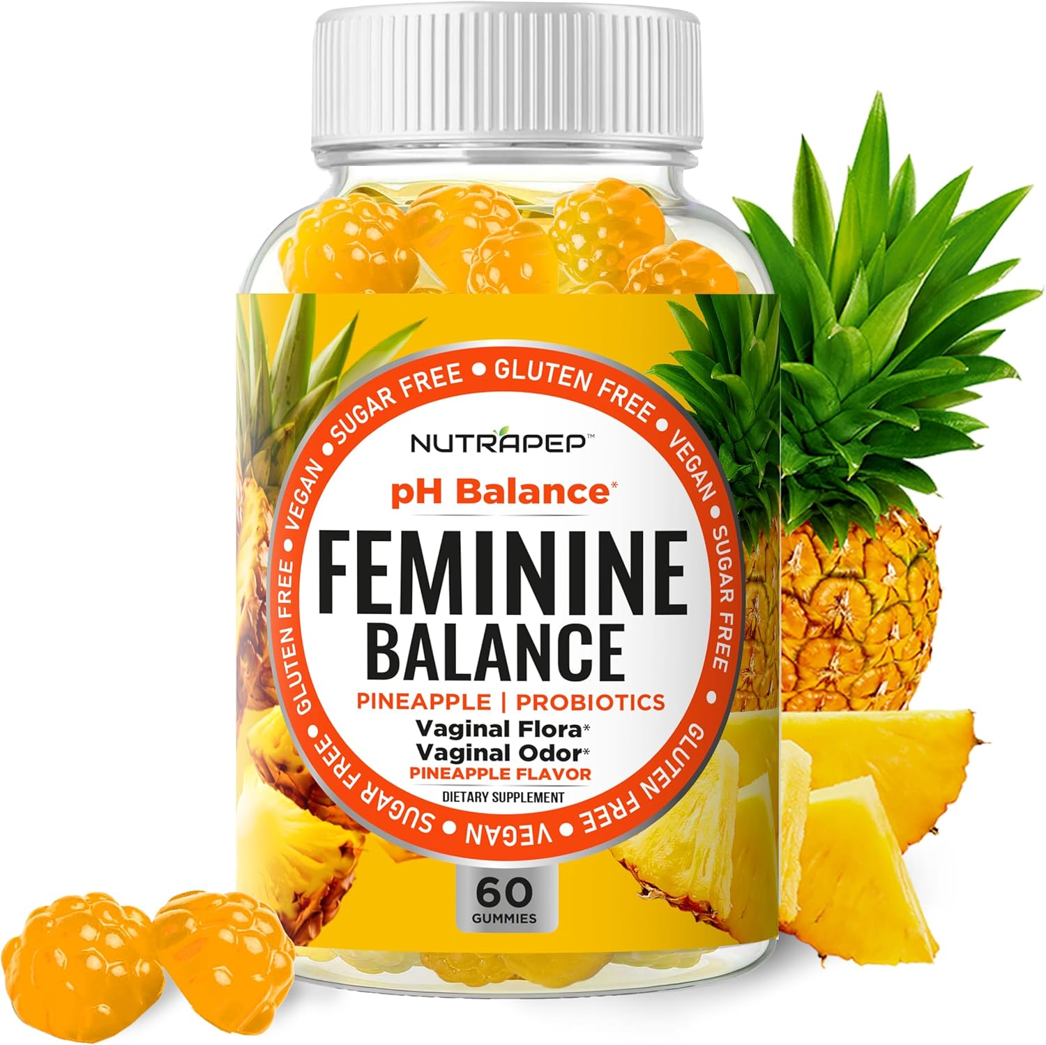 Feminine Balance Probiotics Gummies for Women – Vaginal Health & Women’s pH Balance Natural Gummy Supplement with Cranberry Pineapple Powder – Sugar Free Gluten Free Vegan Feminine Balance Probiotics Gummies for Women – Vaginal Health & Women’s pH Balance Natural Gummy Supplement with Cranberry Pineapple Powder – Sugar Free Gluten Free Vegan