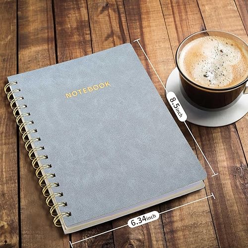 Miniatura 9 de TSFPapier Cuaderno de espiral, de gamuza con rayas universitarias, de tapa suave, con 160 páginas, tamaño A5, tamaño grande, 8.5 x 6.34 pulgadas,