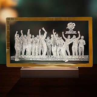 UNIQUE MINIATURE,Table Lamp,ICC T20 World Cup Trophy Winners table lamp with Trophy,ICC Men's T20 World Cup Trophy,T20 World Cup Team,T20 World Cup Champions Table Lamp.