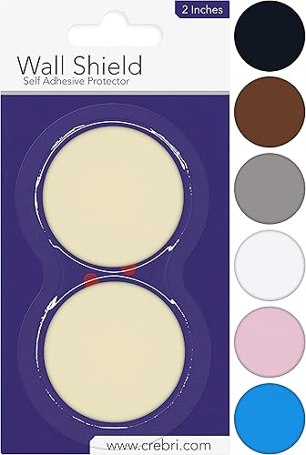 Protector de pared para pomo de puerta, placa protectora de pared de goma, parachoques de manija de puerta (2 pulgadas, gris)