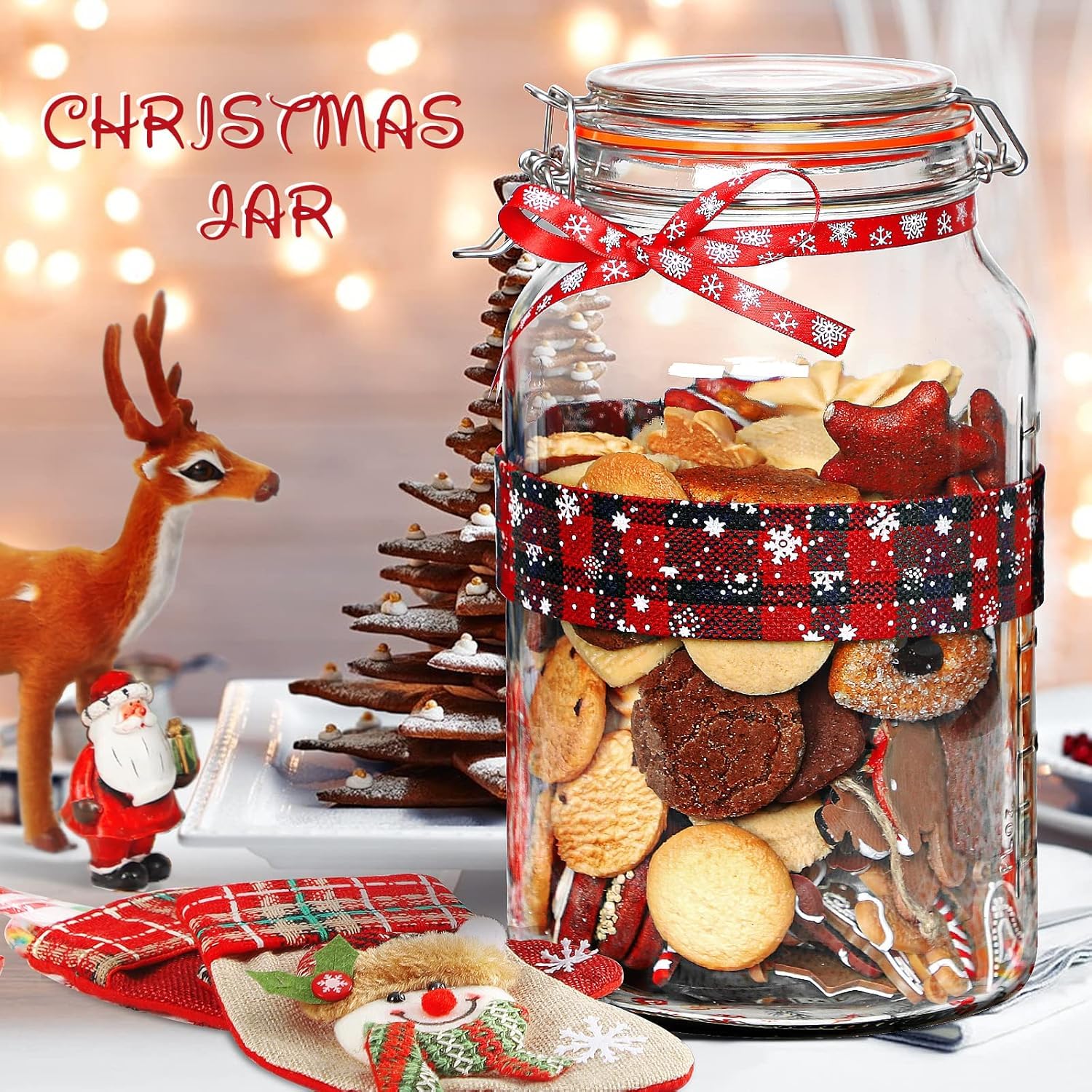 Glass Jars with Lids - 2 Pack 1 Gallon Wide Mouth -7