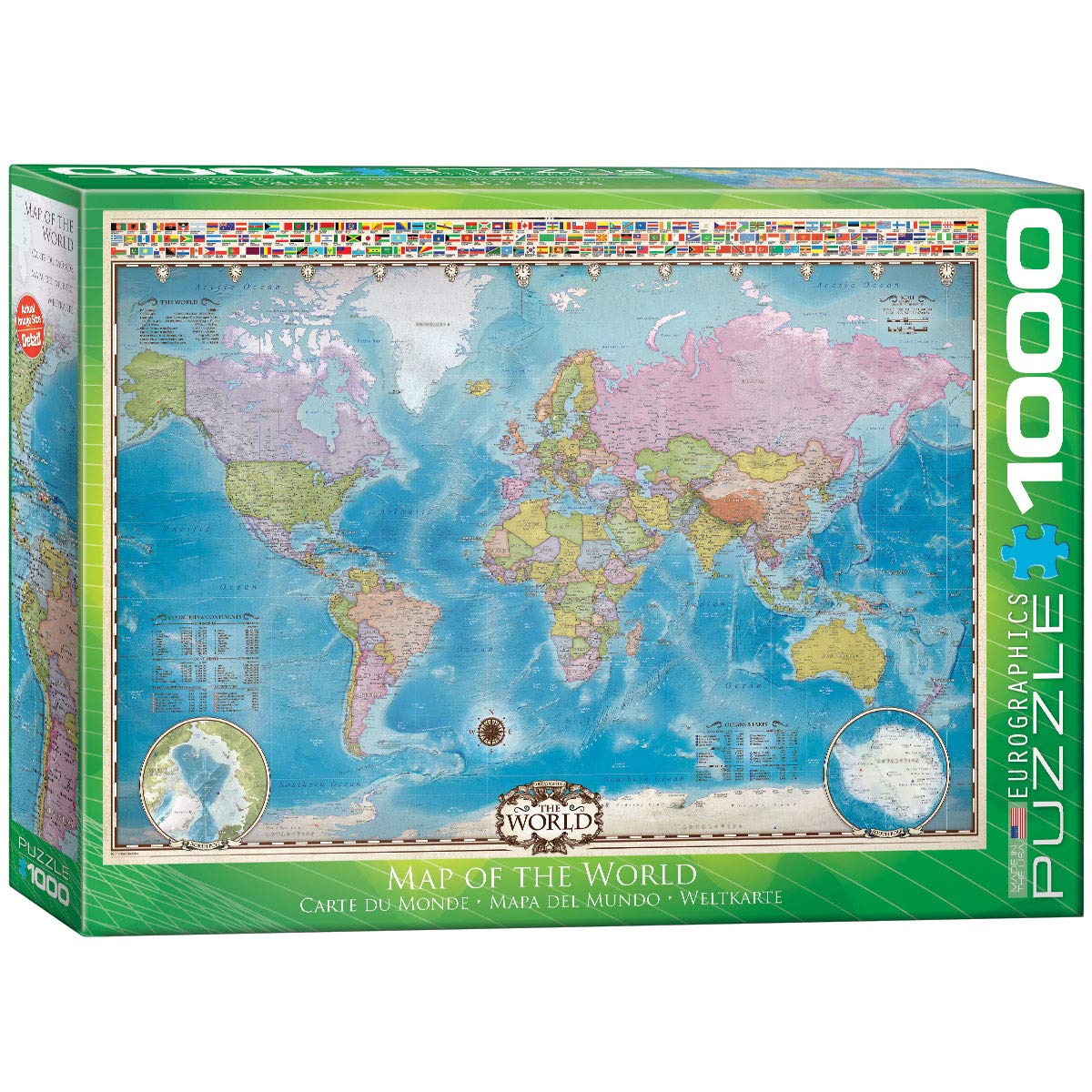 Map of the World with Flags 1000-Piece Puzzle