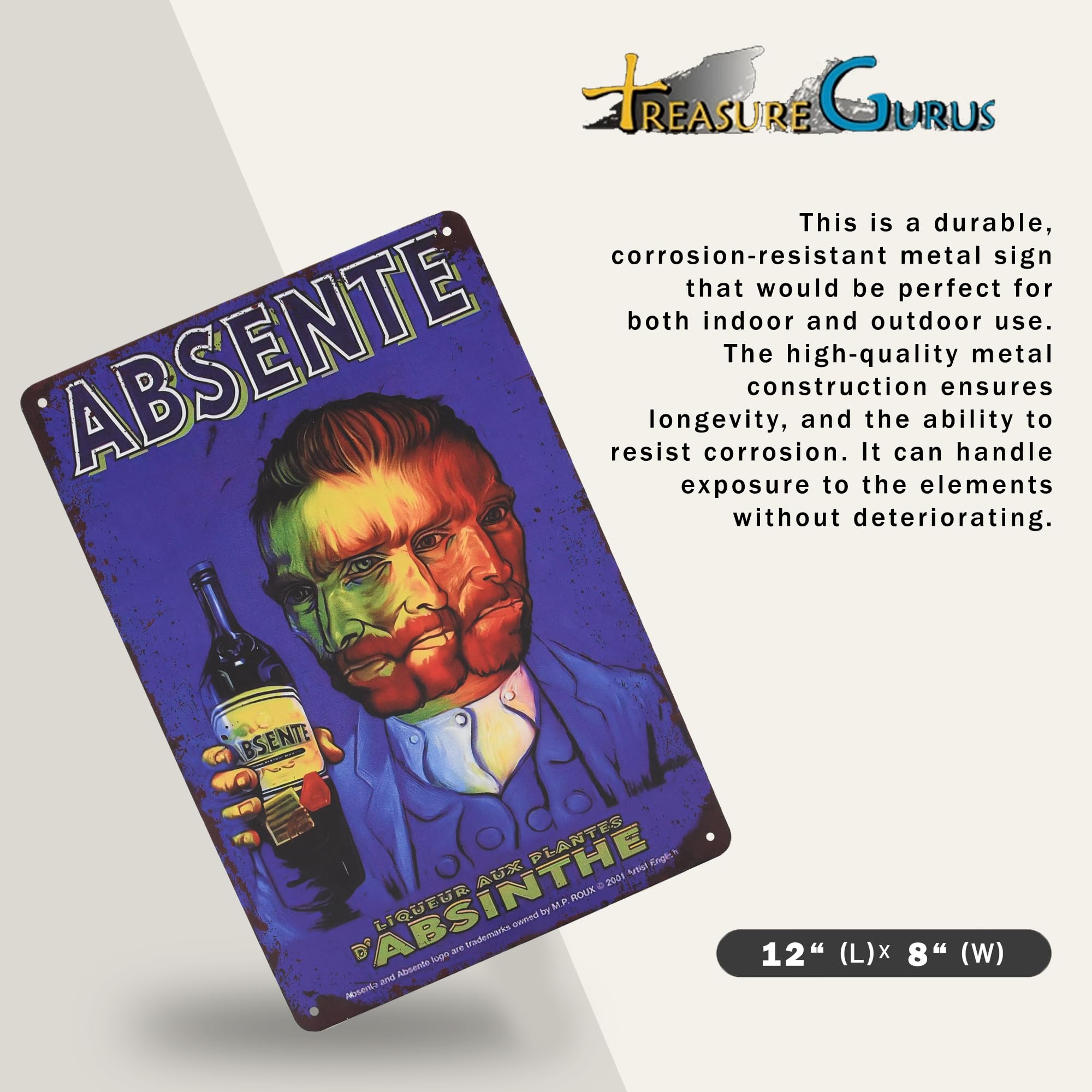 Amazon.co.jp: Treasure Gurus メタル レトロ アブサン ヴァン ゴッホ