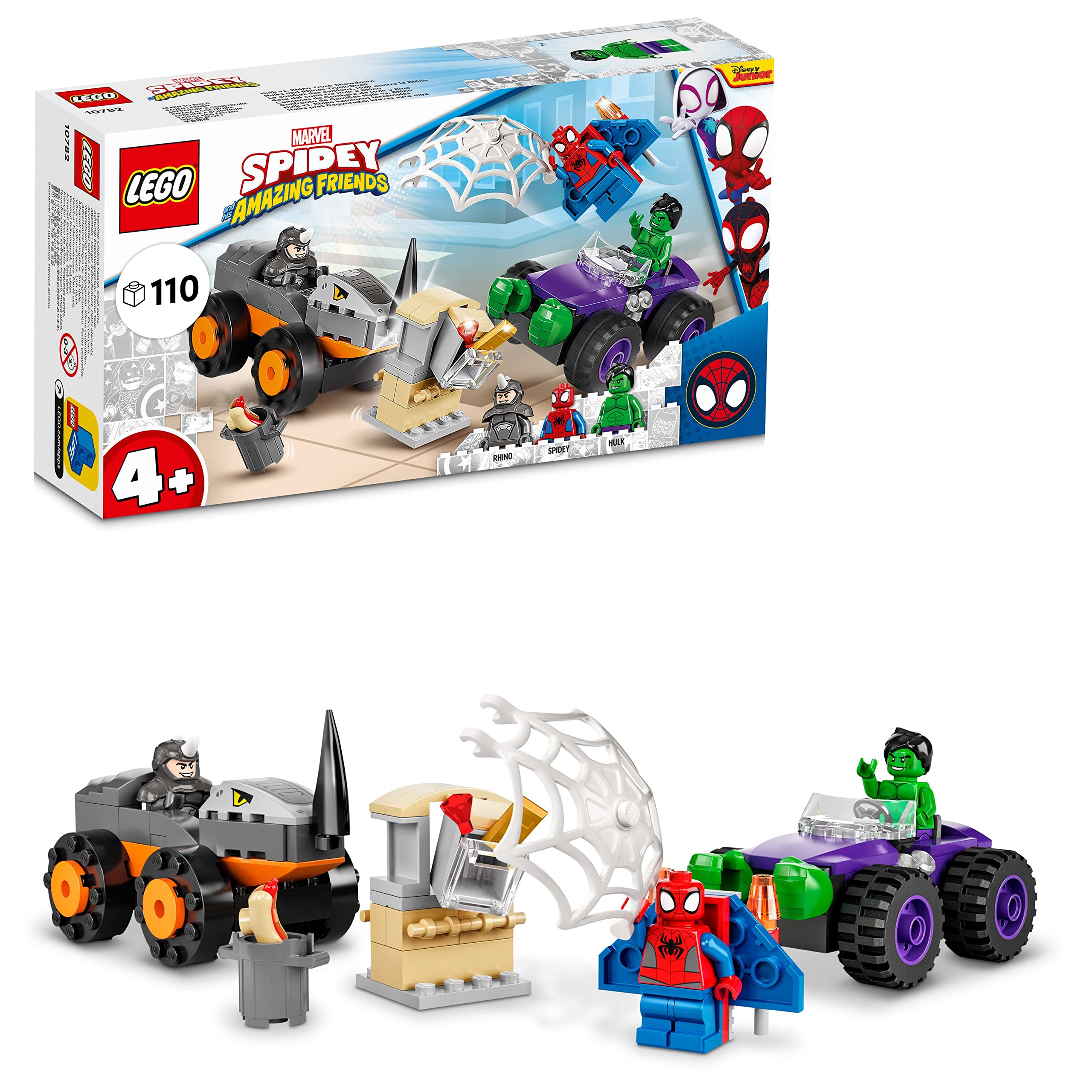 Marvel Spidey E La Sua Supersquadra – Set Hulk Con Camion Demolitore E Figura Articolata Da 10 Cm – Giocattolo Prescolare 3+ Anni