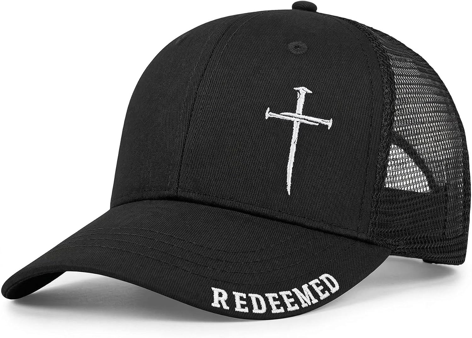 Christian Jesus Cross Hat for Men Women - Faith 3 Nail Cross Hats - Religious Gifts for Thanksgiving Christmas
