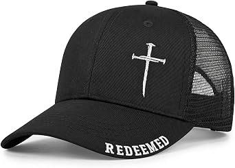 Christian Jesus Cross Hat for Men Women - Faith 3 Nail Cross Hats - Religious Gifts for Thanksgiving Christmas