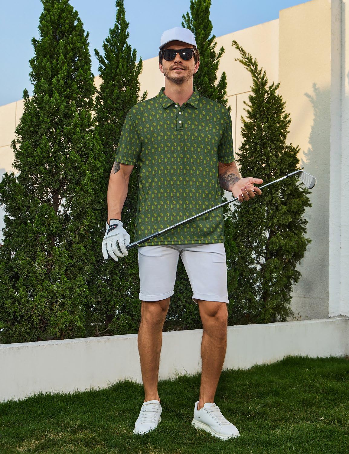 Camisas de golf para hombre, divertidas camisas polo de golf de manga corta, camisas polo que absorben la humedad, trajes de golf de rendimiento