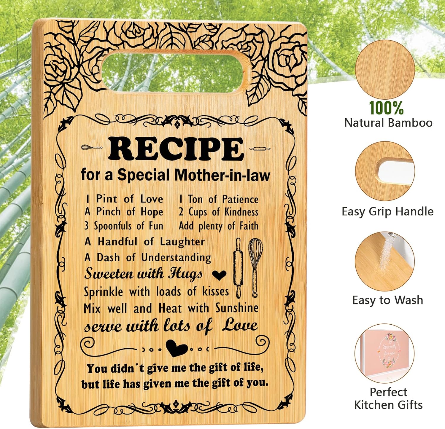 Mother in Law Gifts from Daughter in Law Christmas,Cutting Board Set Gifts image 3