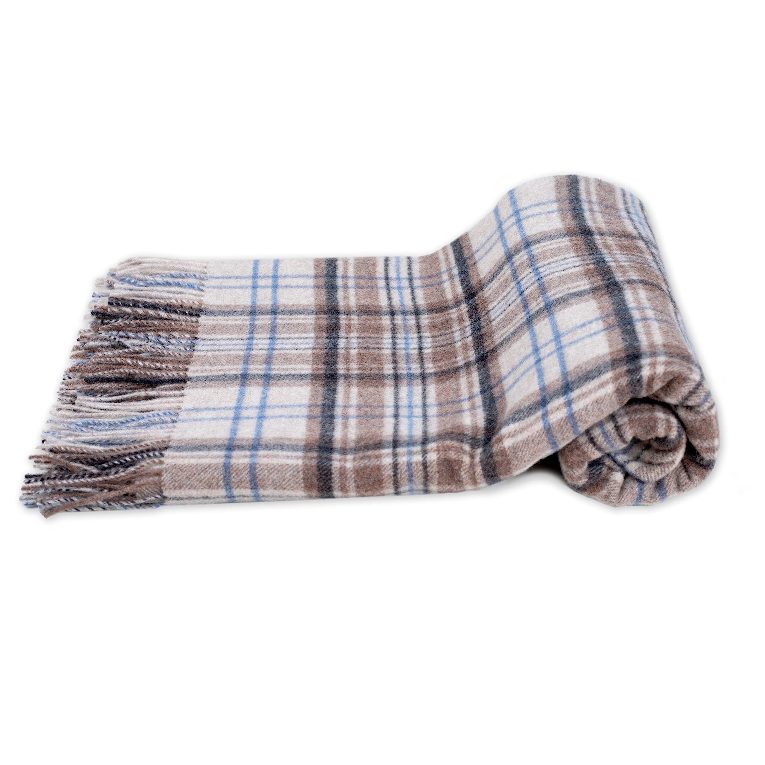 Plaid écossais 100 % pure laine mesure 150 x 180 cm