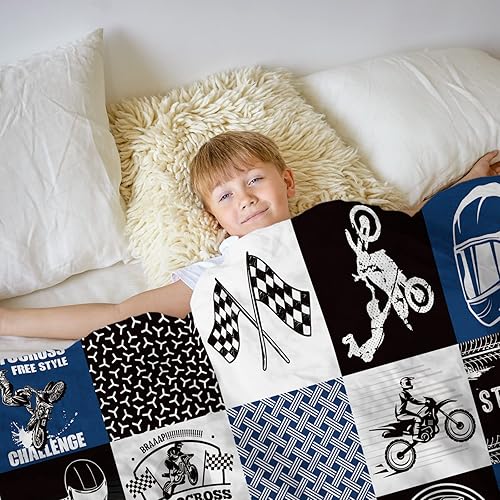 Miniatura 7 de Manta de bebé de motocicleta para niños, manta de motociclista para guardería, manta de franela de felpa suave y acogedora para recién nacidos,