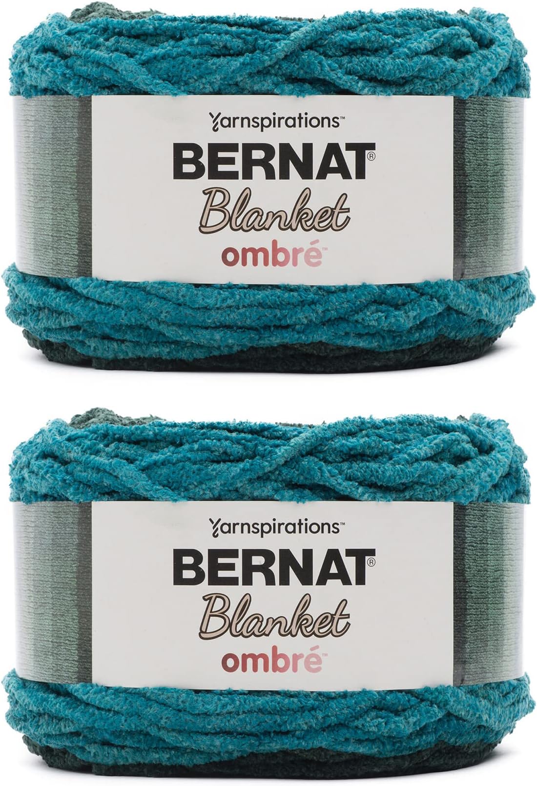 Blanket Ombre Ocean Teal Ombre Yarn - 2 Pack of 300g/10.5oz - Polyester - 6 Super Bulky - 220 Yards - Knitting/Crochet