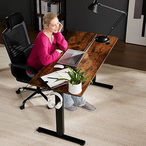 Miniatura 7 de Escritorio de pie escritorio de computadora de 55 x 24 pulgadas escritorio eléctrico de altura ajustable escritorio de oficina en casa mesa de