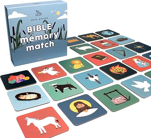 Good Ground Juego de recuerdos a juego para niños pequeños  Regalos divertidos y rápidos para niños y niñas de 3 a 7 años  Juego de cartas bíblico