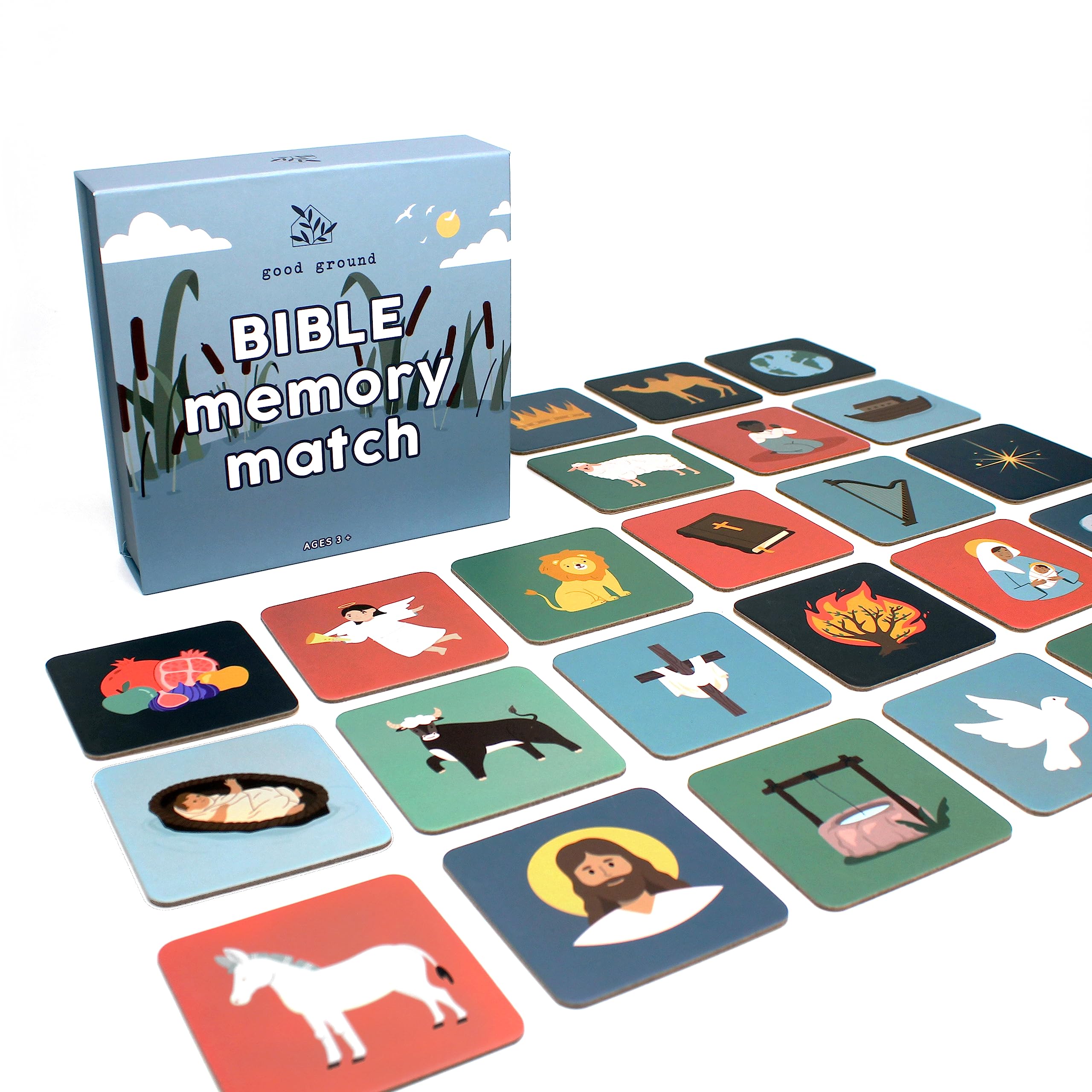 Good Ground Toddler Matching Memory Match Game | Fun & Fast Gifts for Boys & Girls Ages 3 to 7 - Christain Preschool Homeschool Biblical Bible Themed Card Game