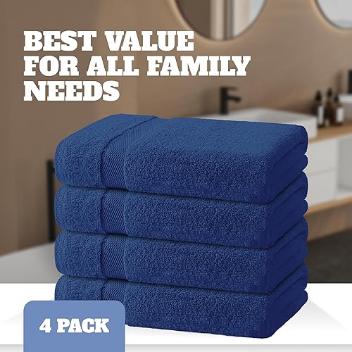 Miniatura 134 de White Classic Juego de toallas de baño suaves de lujo de algodón de 21.16 oz/m², extra grandes, 35 x 70 pulgadas, altamente absorbentes y de secado