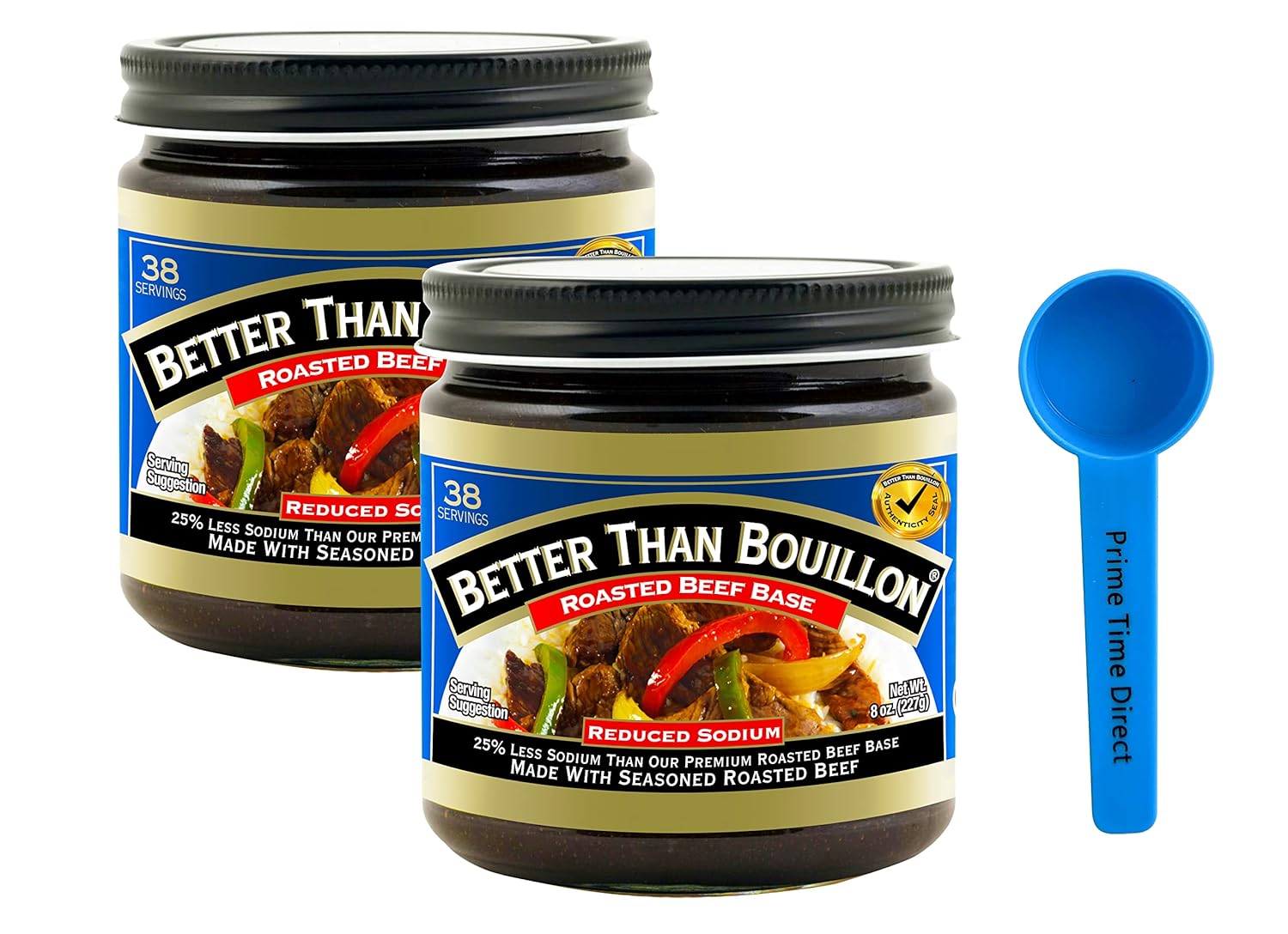 Better Than Bouillon Reduced Sodium Roasted Beef Base 8 oz (Pack of 2) Bundle with