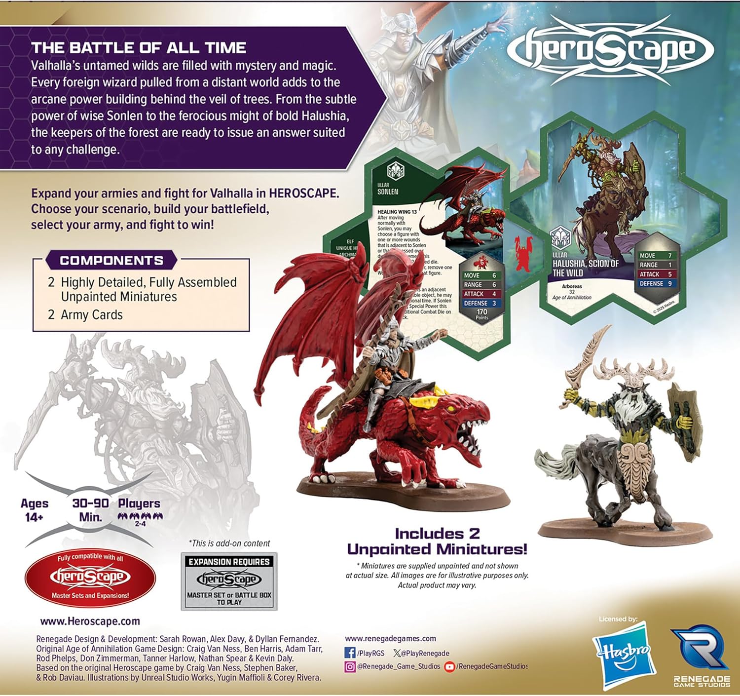 Renegade Game Studios Heroscape Age of Annihilation Rising Tide Sonlen & Halushia Army Expansion