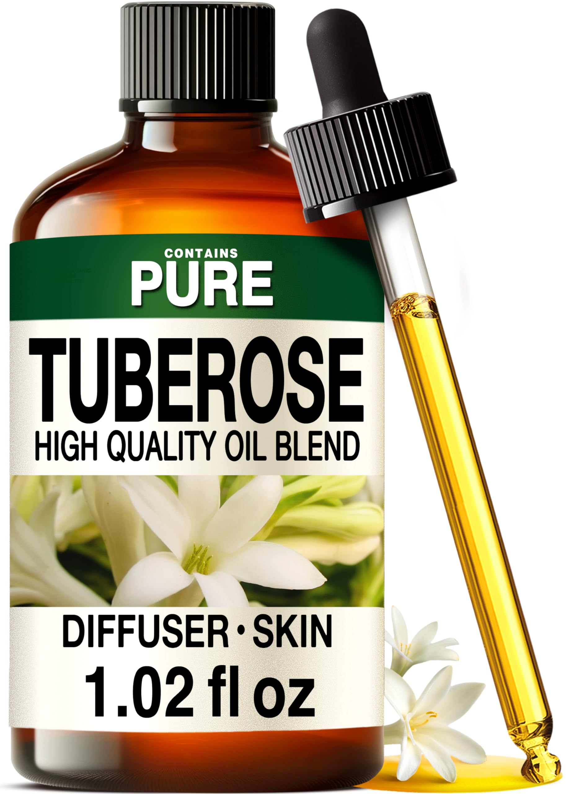 Kukka 100% Pure Tuberose Essential Oil for Skin, Diffuser, 1.02 Fl Oz