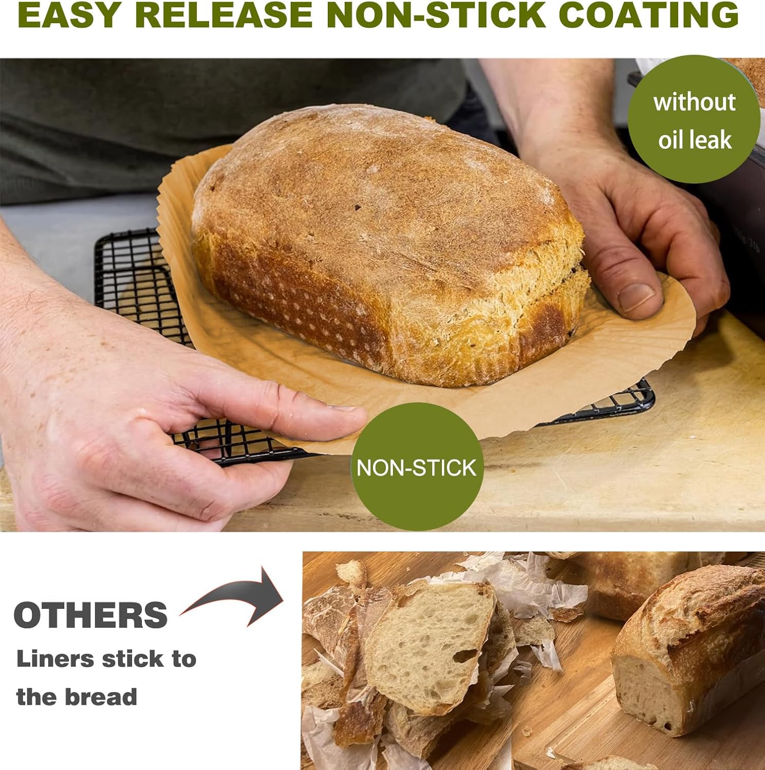 Loaf Pan Liners, 125Pcs Non-Stick Bread Pan Liners, Loaf Pan Parchment Liners, Paper Loaf Pans for Baking, 9x5 parchment paper - Image 2