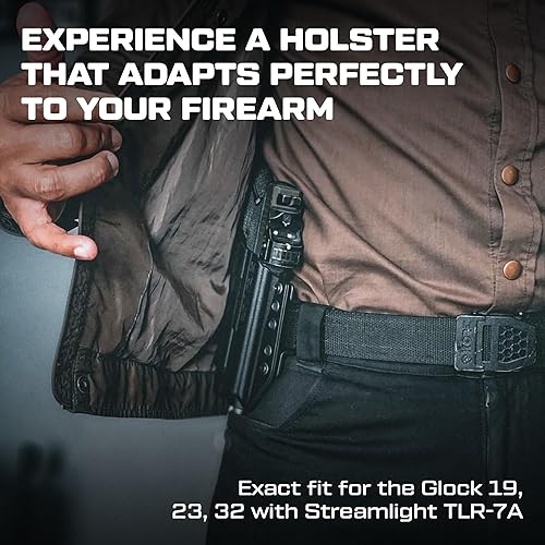 Miniatura 3 de Funda para Glock 19 23 32 19X 45 19MOS 19M con Streamlight TLR-7A - Funda IWB para transporte oculto - Dentro de la cintura - Comodidad y ocultación