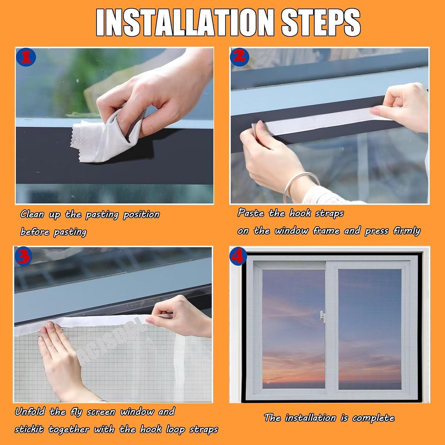 Self-Adhesive Window Screen Netting Mesh Curtain W110 x H165cm(43.3x65in) White Self-Adhesive Window Screen Mesh Magic Tape Curtain Nets for Window