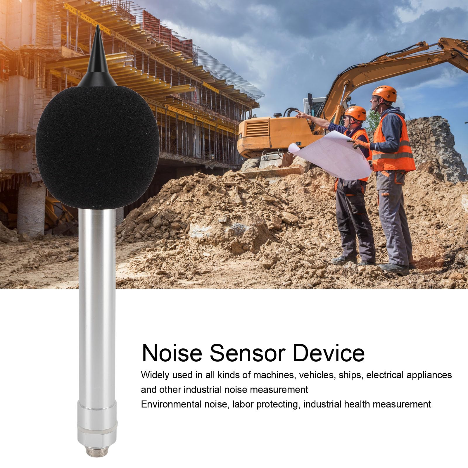 Ejoyous Sensore di Rumore RS232 Fonometro, Trasduttore di Rumore in Lega di Alluminio da 30 a 130 DB da 20 Hz a 12,5 KHz DC da 9 a 30 V per Monitoraggio Ambientale Industriale Interno Ed Esterno
